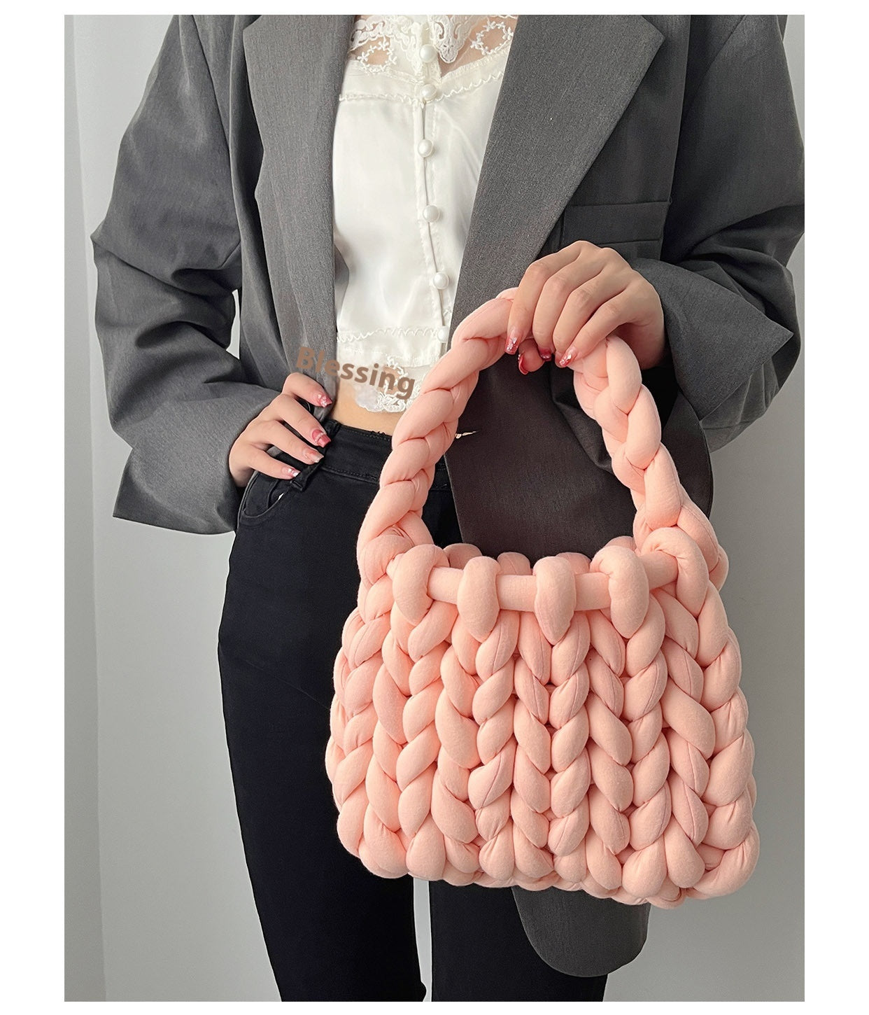 diy hand woven bag women