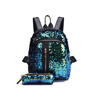 shiny student backpack female bag