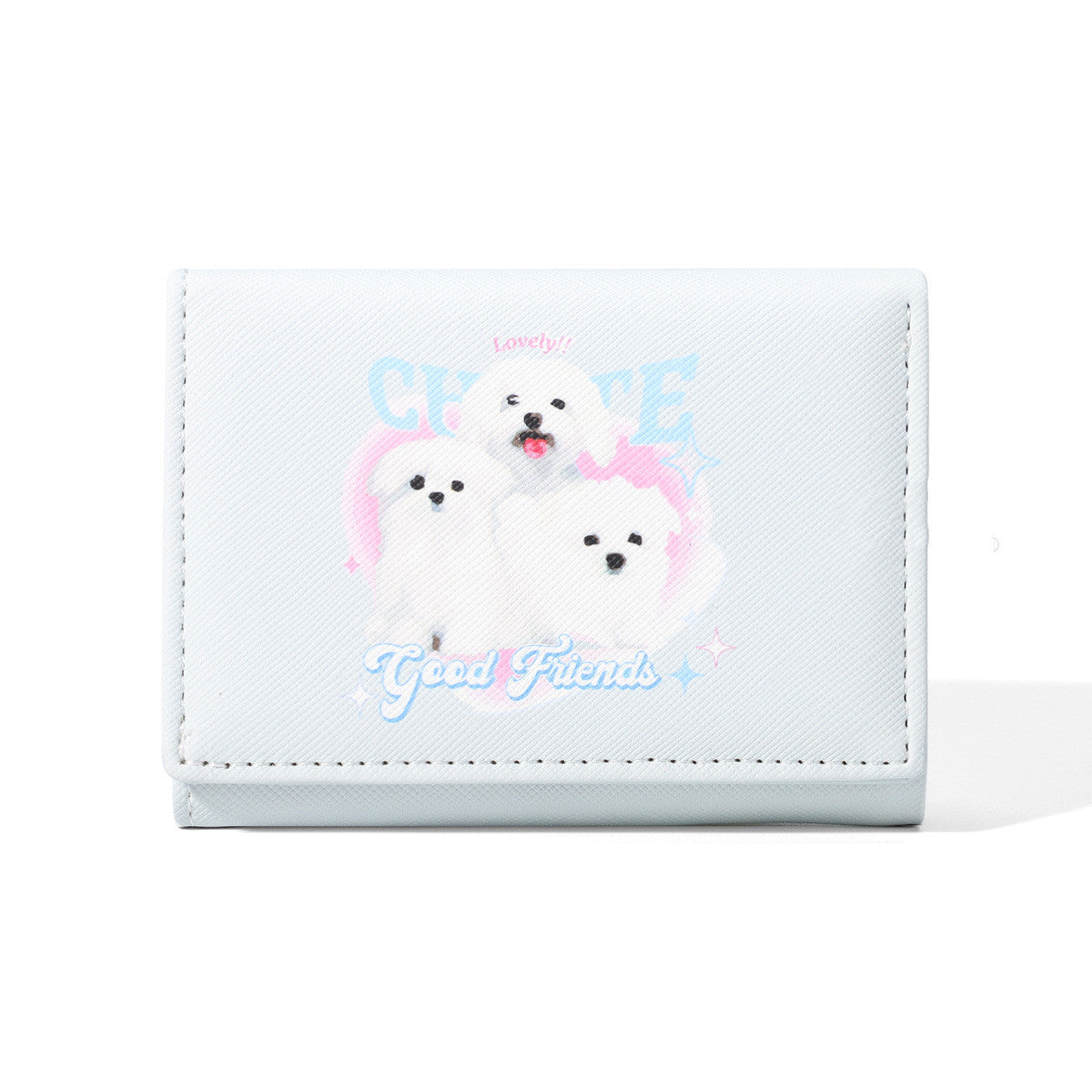 cute ladies card holder fashion cross pattern three fold