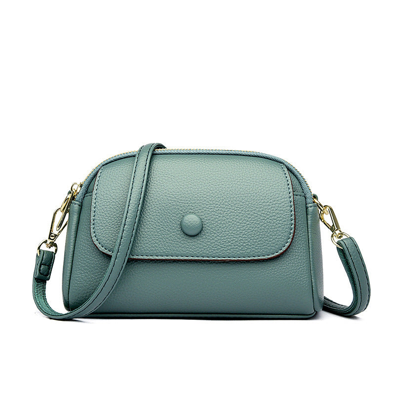 lightweight soft leather one shoulder crossbody bag