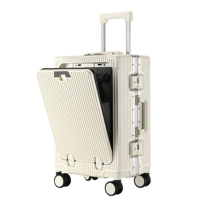 trolley aluminum frame large capacity front opening luggage