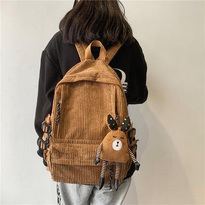 corduroy schoolbag middle school student junior high school student