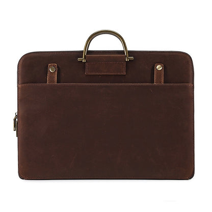 crazy horse leather mens business handbag genuine leather computer bag
