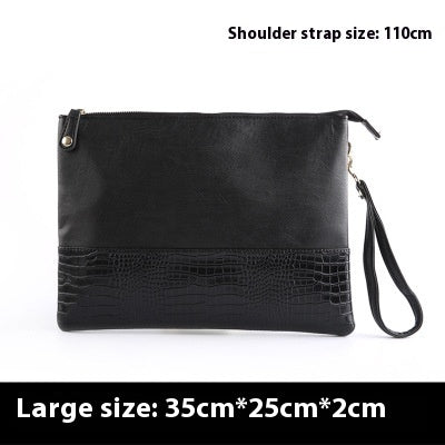 mens crocodile pattern fashion clutch shoulder crossbody