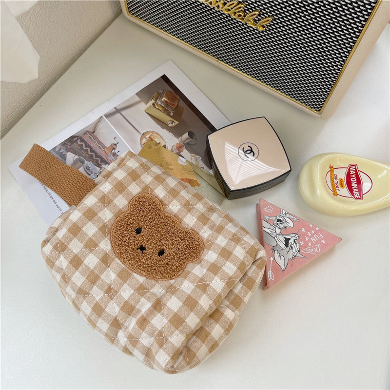 portable cute cartoon large capacity bear cosmetic bag