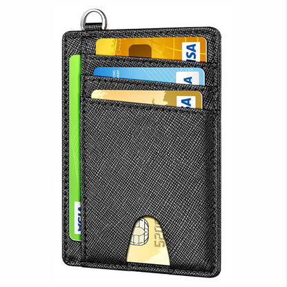 mens leather rfid anti theft card swiping bag