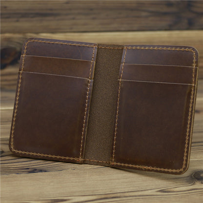 mens first layer of cowhide card case pocket simple