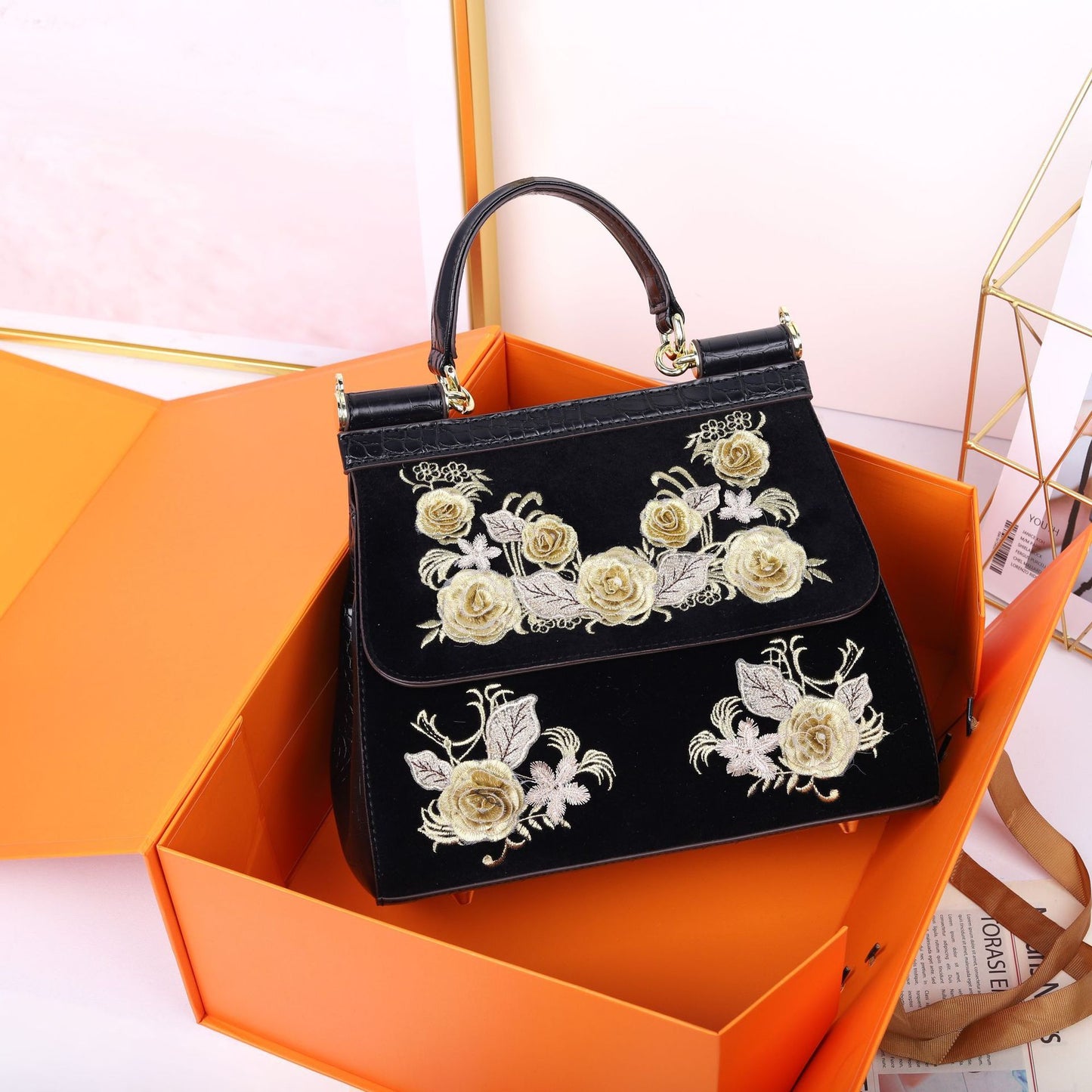 unique design hand for women designer flower ladies bag