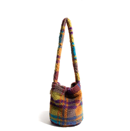 autumn and winter new leopard print letters printed bucket bag large capacity