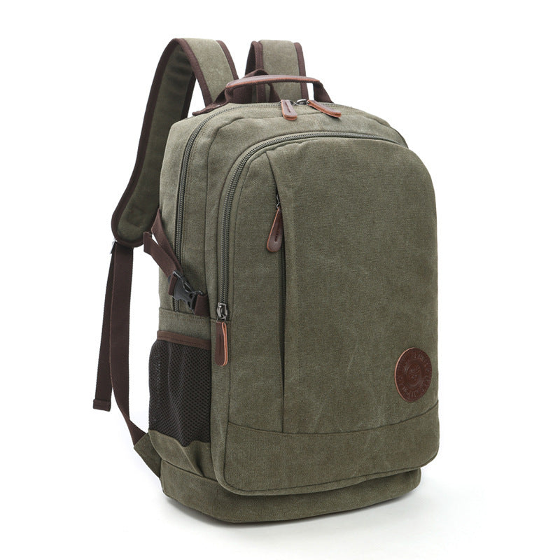 wear resistant washed canvas mens and womens backpacks street casual fashion large capacity multifunctional