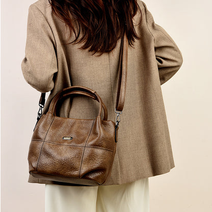 High-capacity Womens Soft Leather Shoulder Or Crossbody Bag