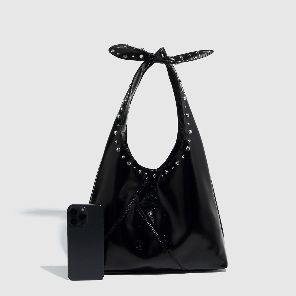 tote bag rivet bow underarm bag womens bucket bag