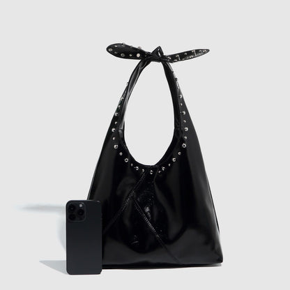 tote bag rivet bow underarm bag womens bucket bag