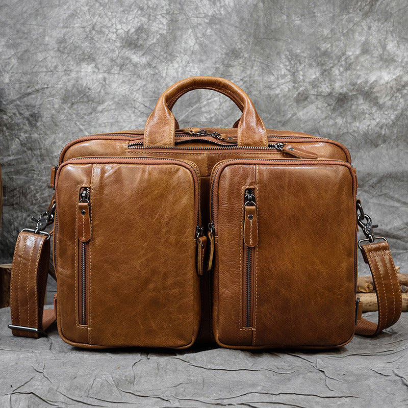 mens fashion personality leather business briefcase
