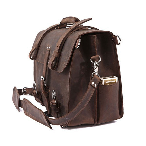 retro crazy horse leather mens traveling bag