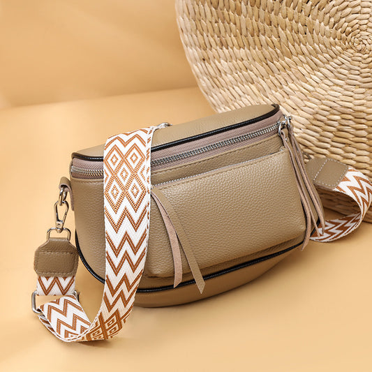 new first layer cowhide saddle bag large capacity shoulder bag