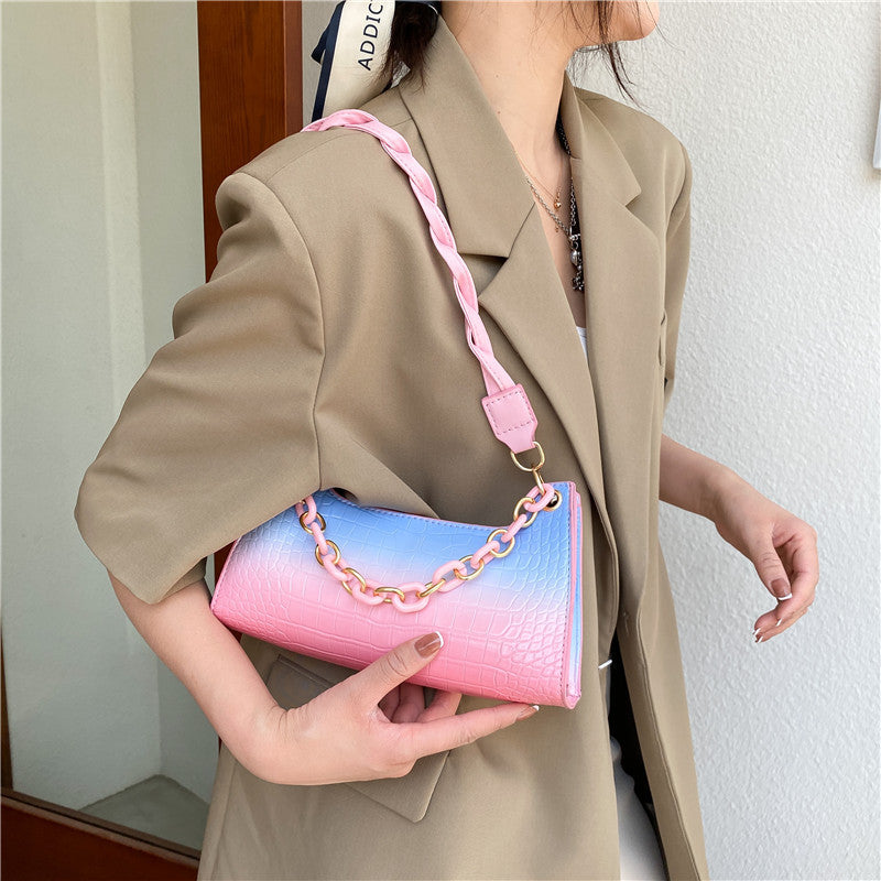 female bag tide chain portable fashion western style net red one shoulder armpit small square bag