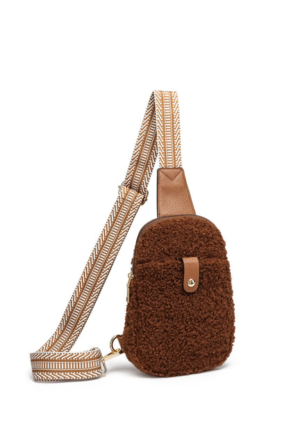 ethnic style shoulder strap crossbody casual fur bag
