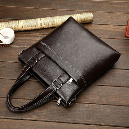 leather computer leisure bag with one shoulder