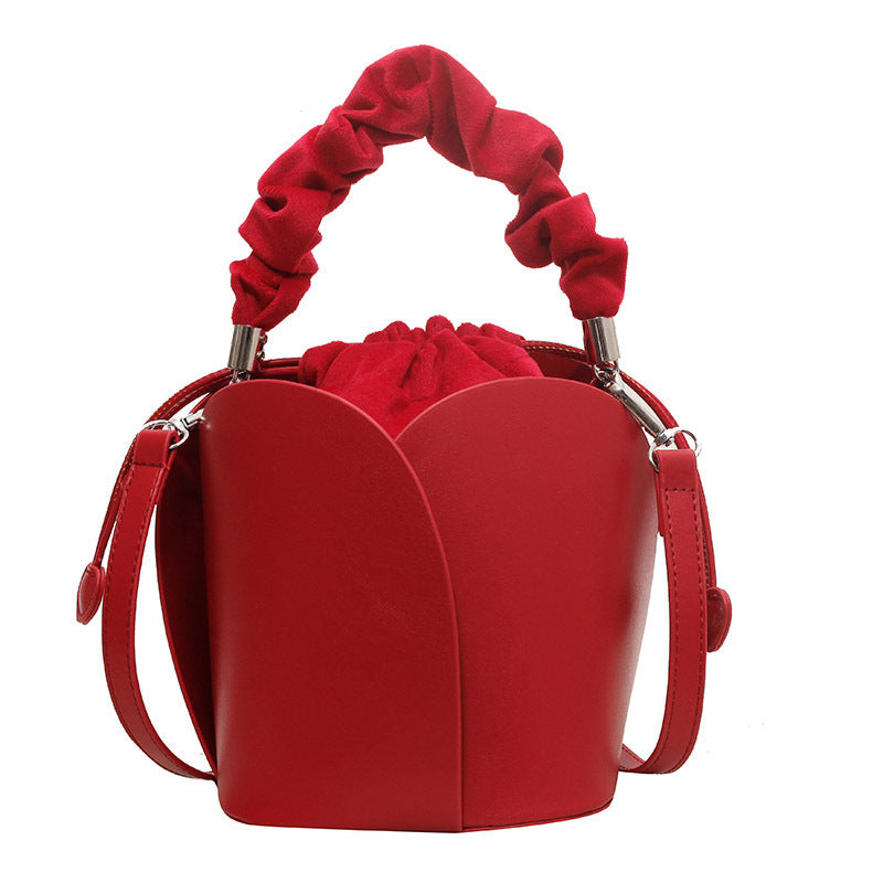 Womens PU Bucket Tote Crossbody Bag