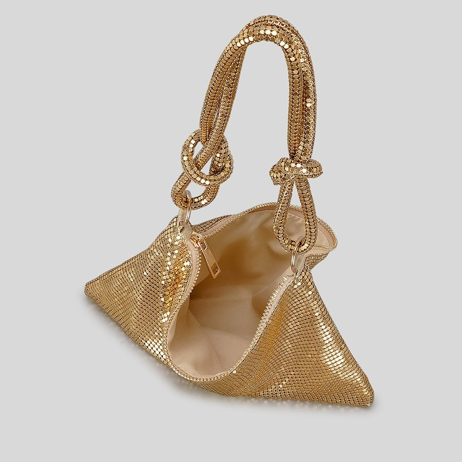 aluminum sheet underarm womens bag fashion high sense metal sequins