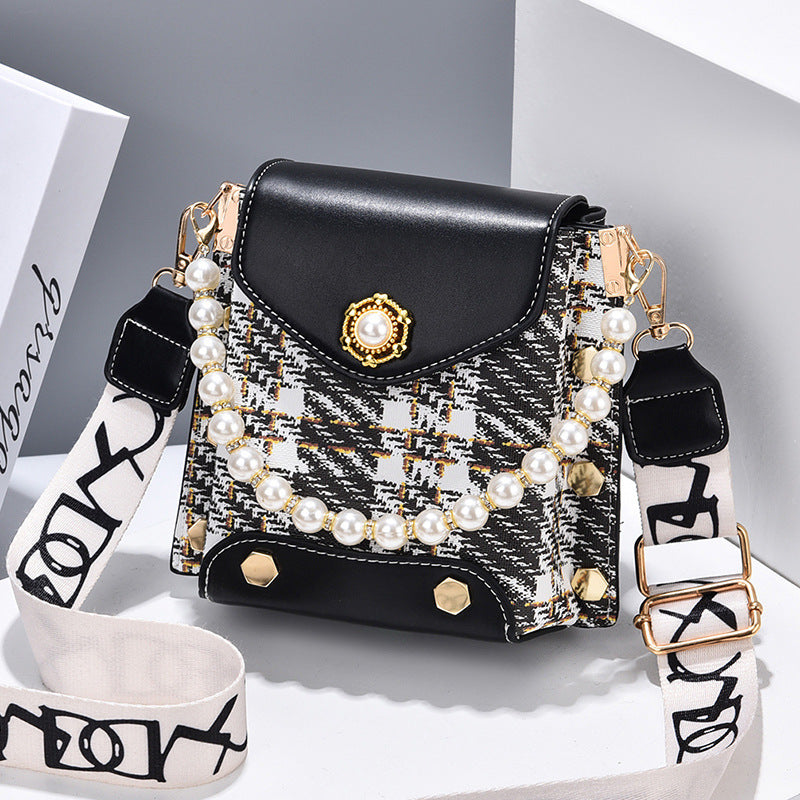 fashion womens crossbody bag girls cute princess wallet classic shoulder bag summer pearl chain phone bag