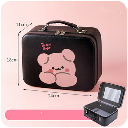 cosmetic bag portable travel large capacity girl heart cute