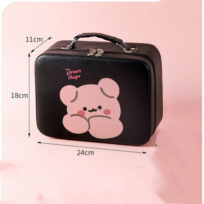 super fire cosmetic bag portable travel large capacity girl heart cute suitcase