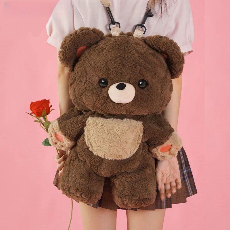 love bear cute plush bag backpack