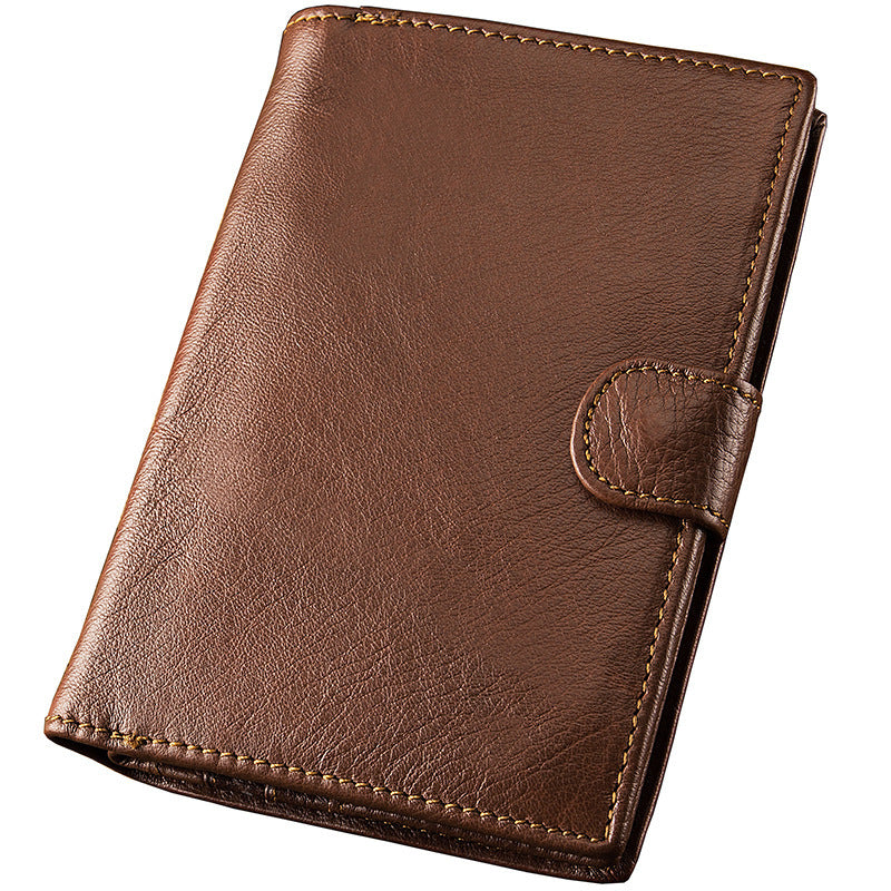 mens handmade literary vertical leather wallet