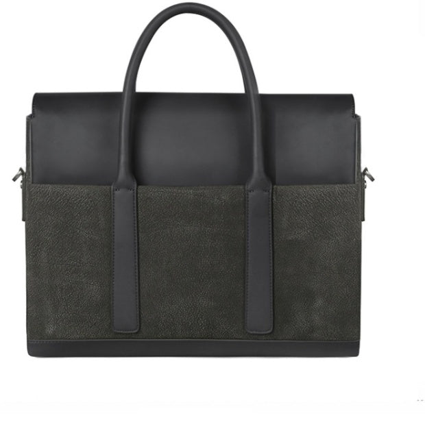 mens briefcase cowhide computer messenger business bag