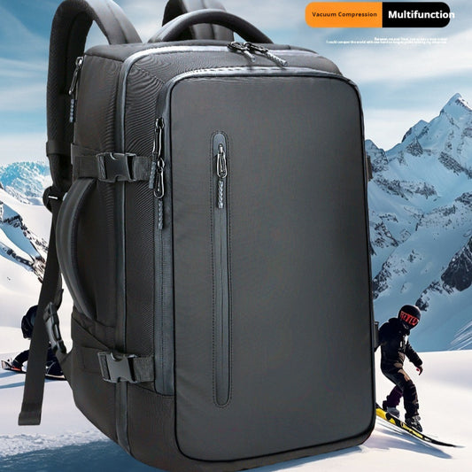 vacuum compressible backpack with simple design