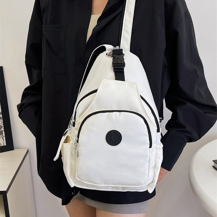 single shoulder crossbody chest bag double back large capacity womens bag