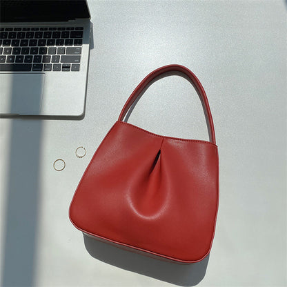 high grade fashion special interest pleated pu retro elegant small handbag