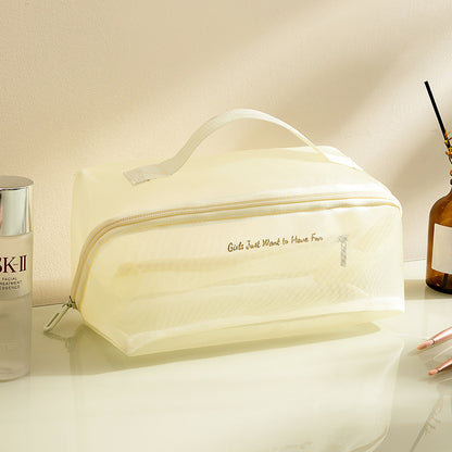 Travel Transparent Portable Large Capacity Mesh Cosmetic Bag