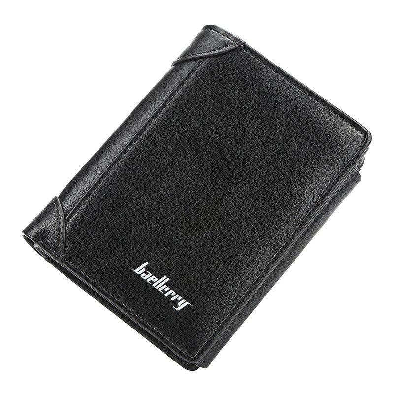 wallet mens short korean version of the vertical multi card position three fold small wallet thin buckle coin purse