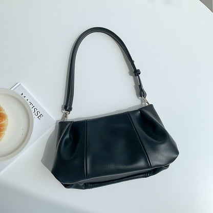 Fashion Zipper Pleated Portable Underarm Bag