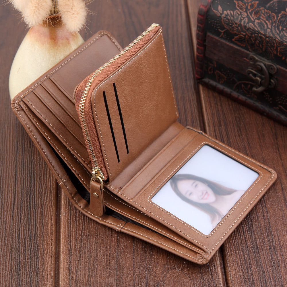 mens wallet short retro frosted card holder