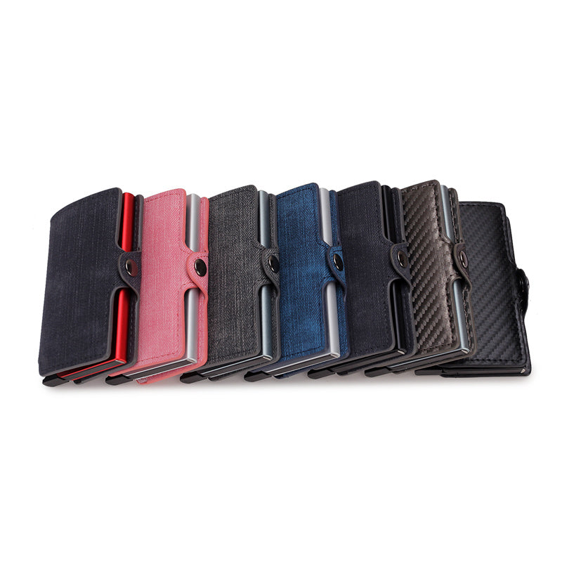 double box metal automatic card bag wallet aluminum alloy