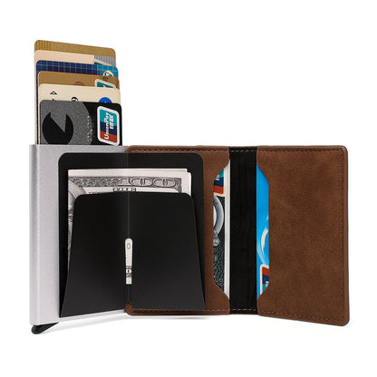 anti theft swipe mens card holder multi card slot credit card box