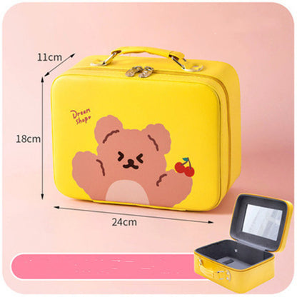 cosmetic bag portable travel large capacity girl heart cute