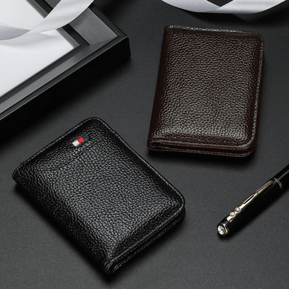 mens business leather case bank card holder