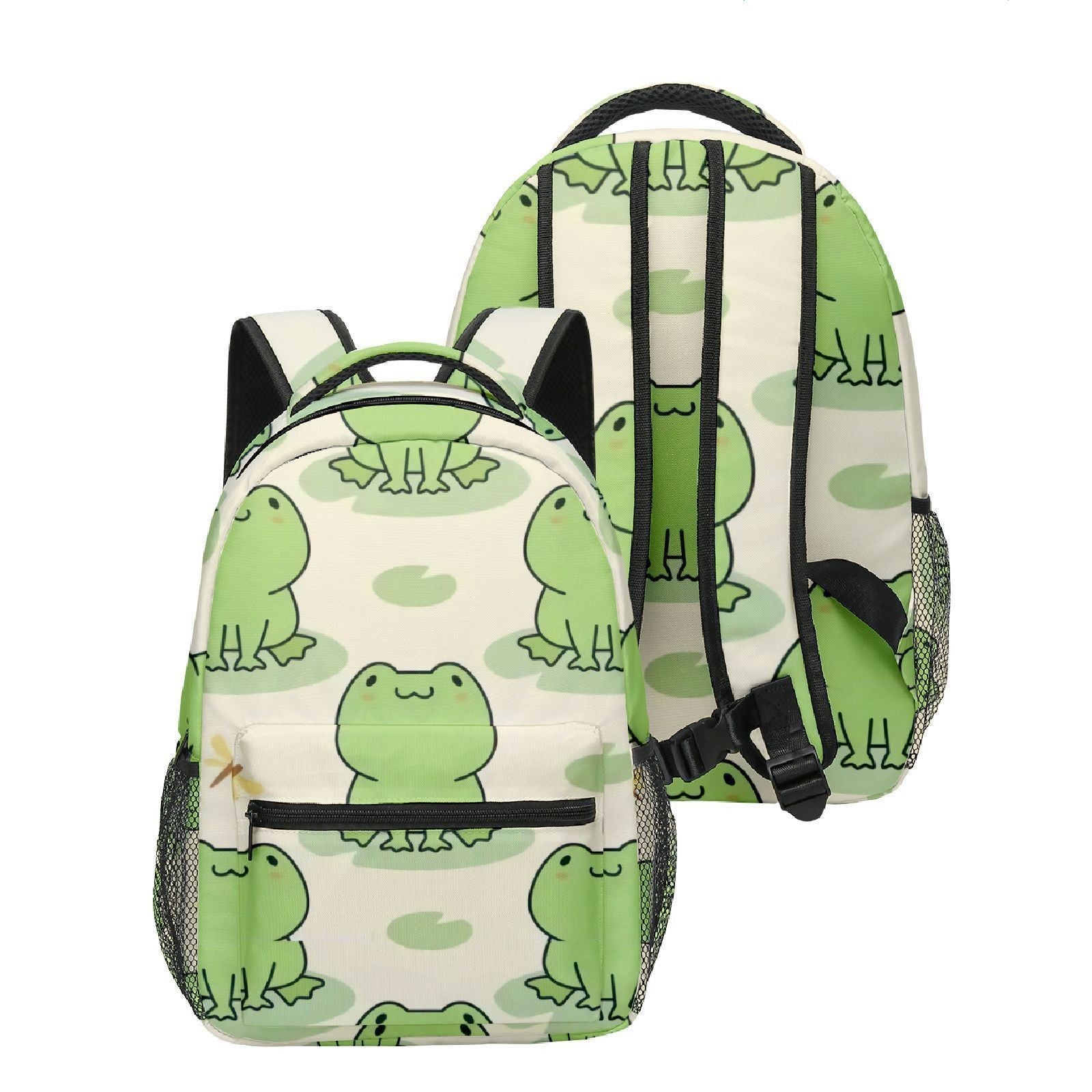 frog cartoon animation printed backpack