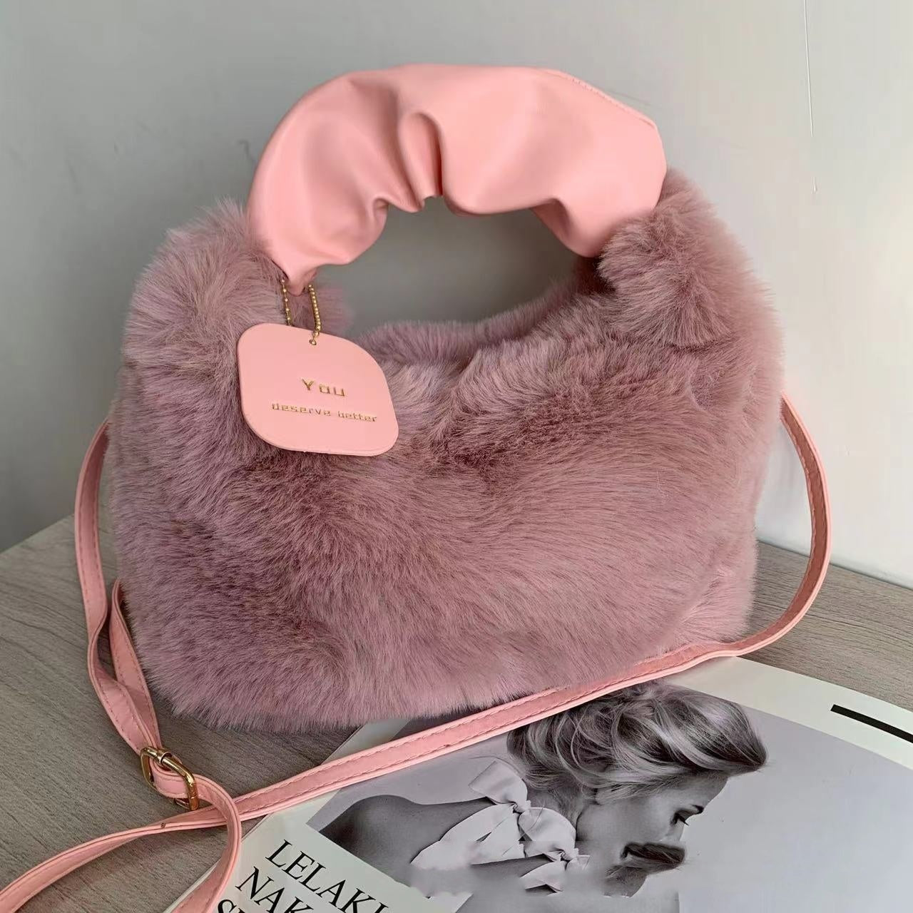 plush bag womens shoulder crossbody handbag