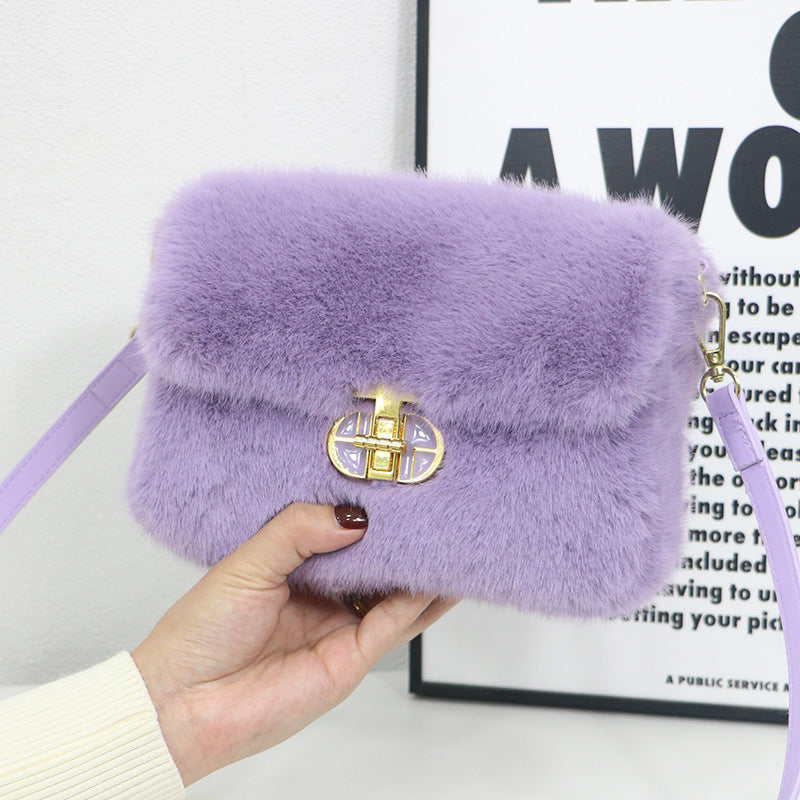 female autumnwinter bag plush crossbody bag
