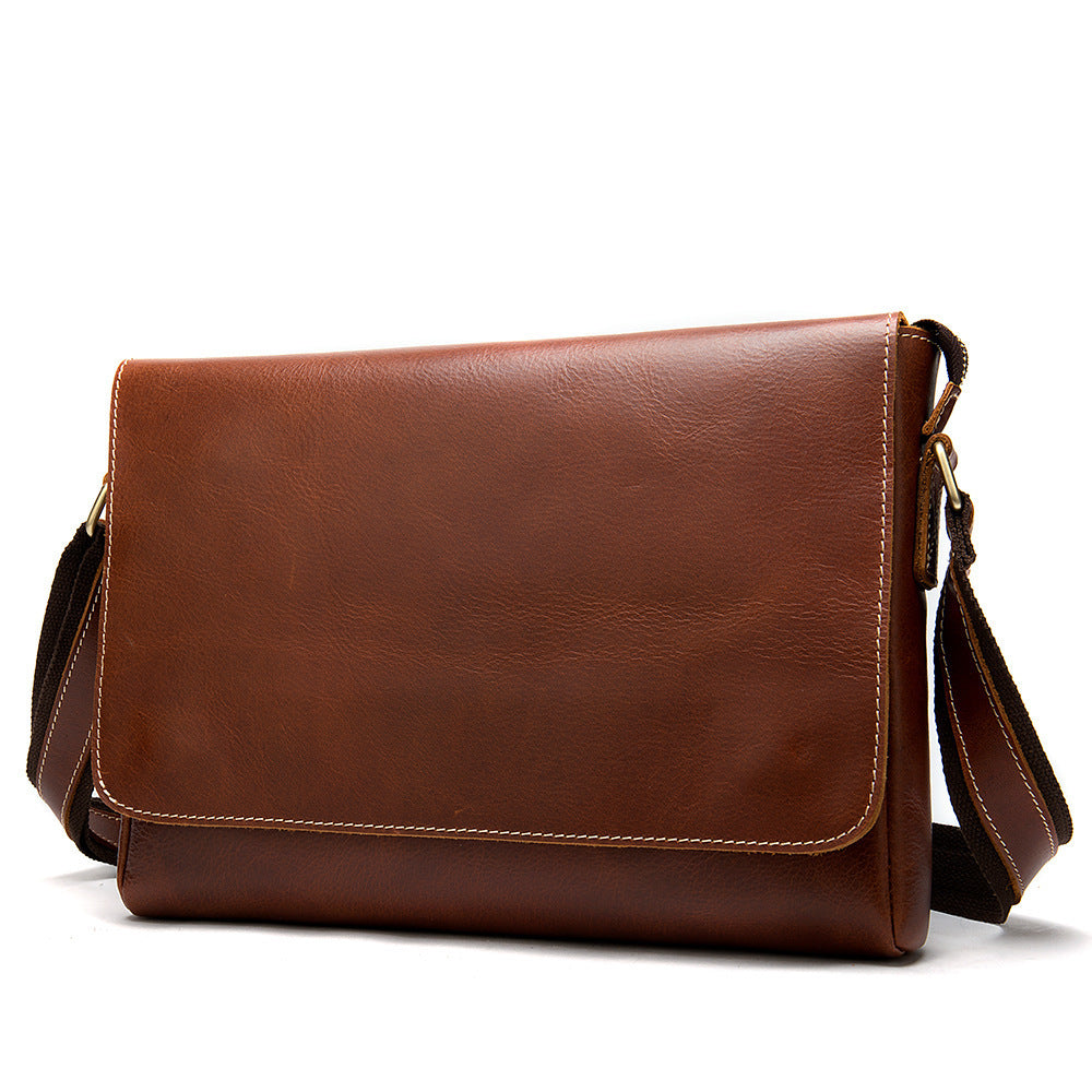 the first layer cowhide shoulder bag retro messenger bag