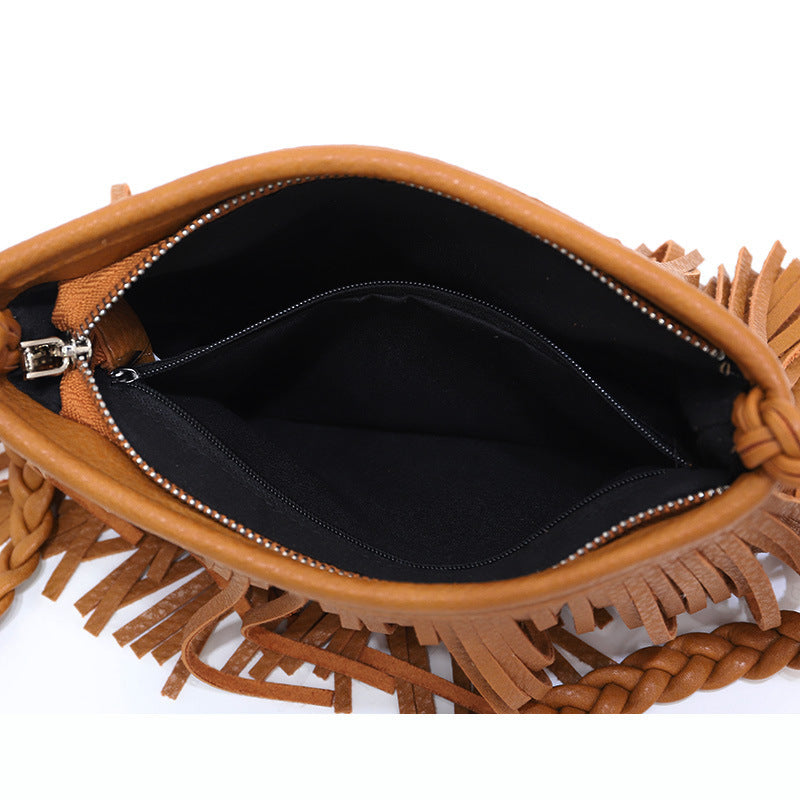 hand woven tassel bag shoulder crossbody bag