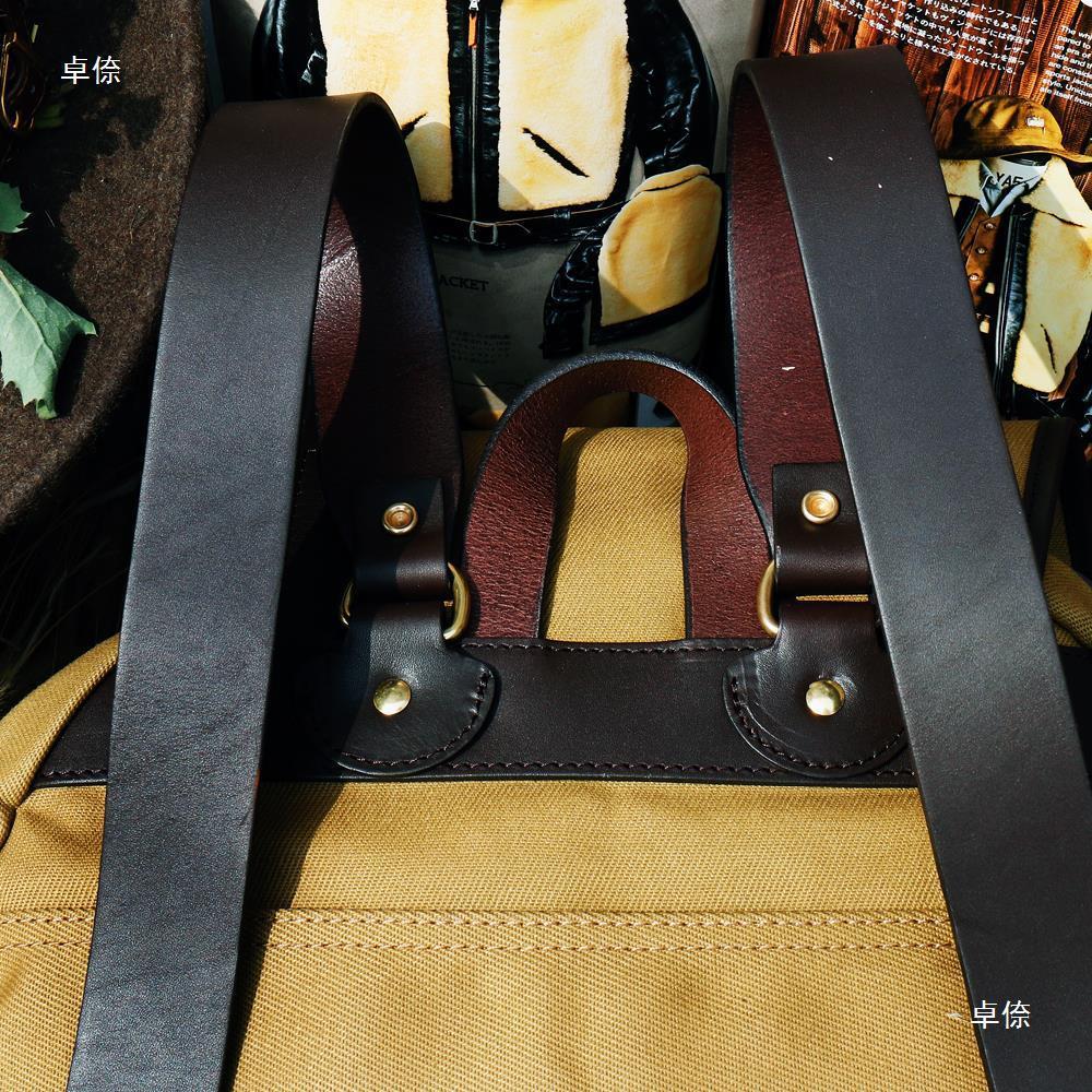 american retro heavy oil wax canvas backpack