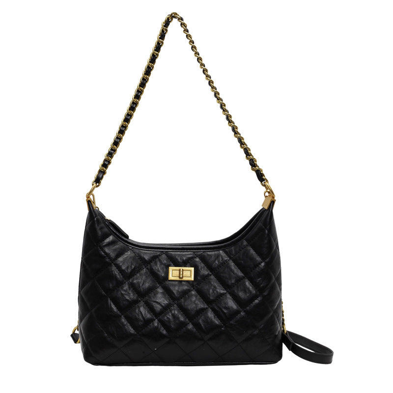 new popular all matching crossbody high grade one shoulder rhombus thread bag