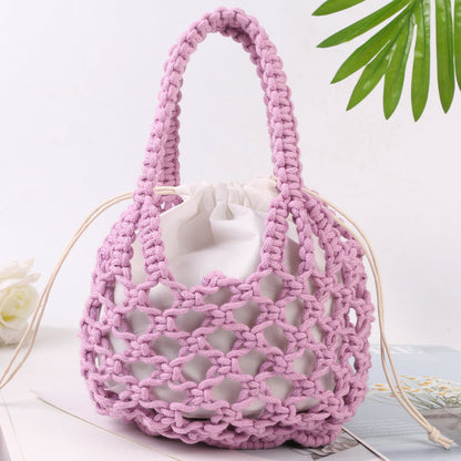 Weaving Hollow Women's Mori Style Portable Beach Bag